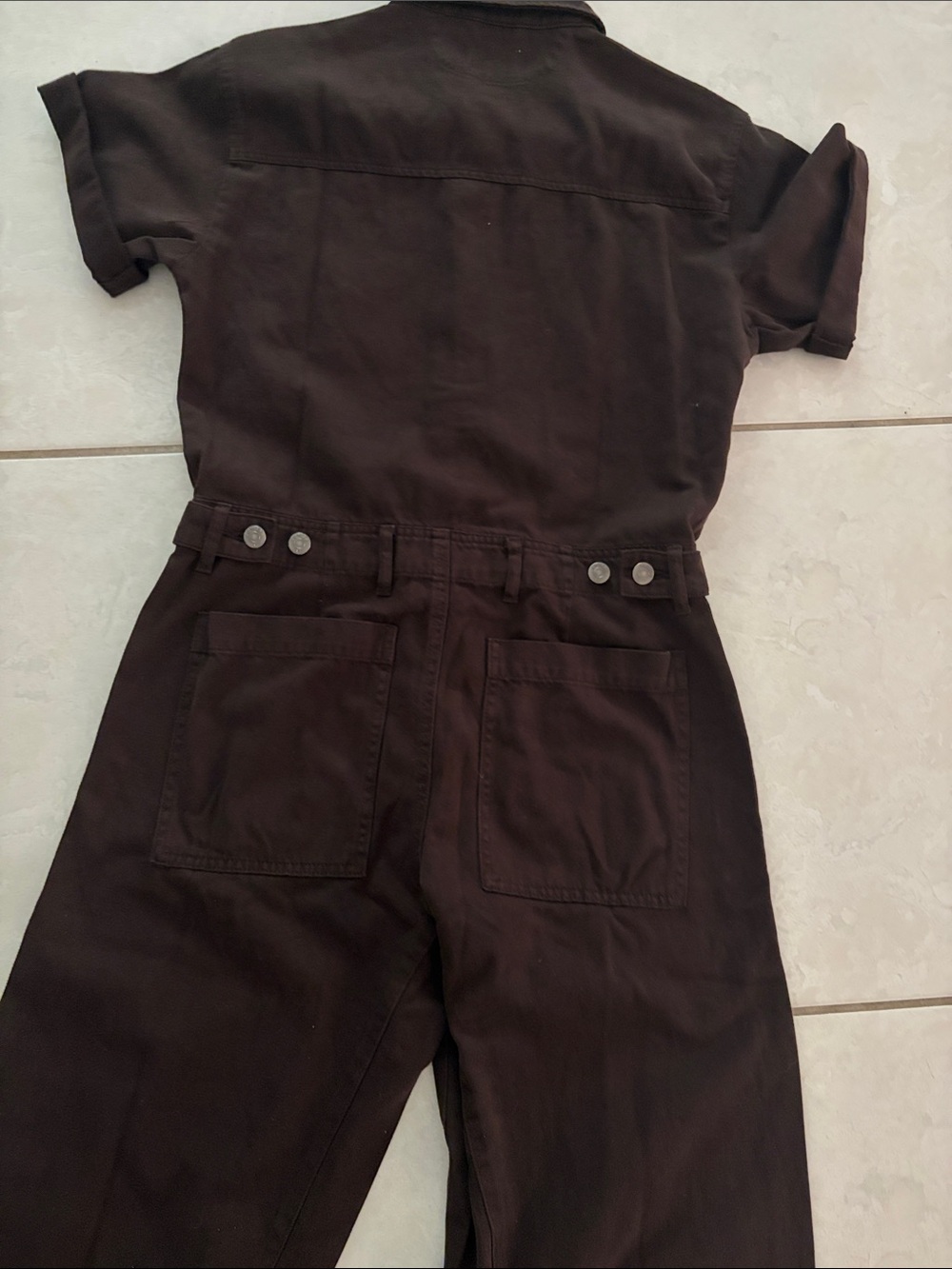 pistola Dark Brown Short-Sleeve Utility Jumpsuit - Picture 12 of 16